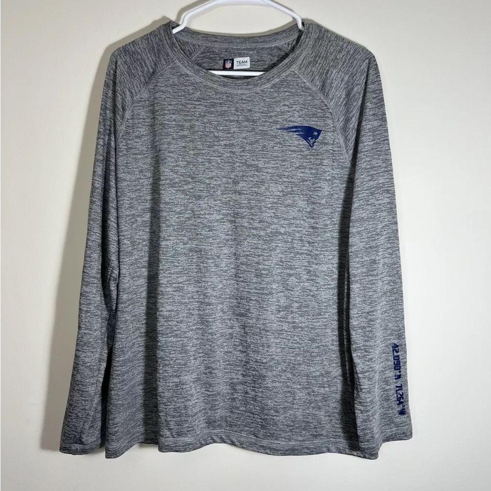 New England Patriots NFL Team Apparel Long Sleeve Shirt Gray Men’s Size Large